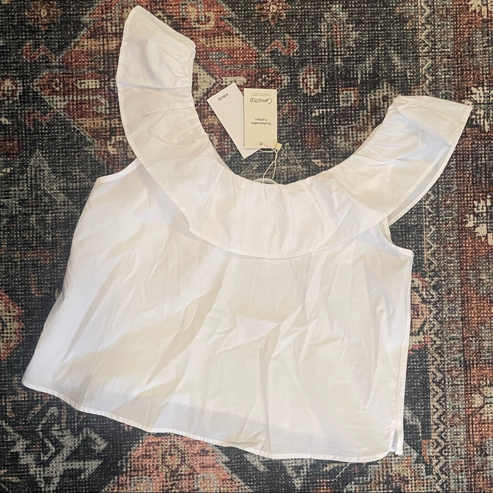 Mango off the shoulder tank